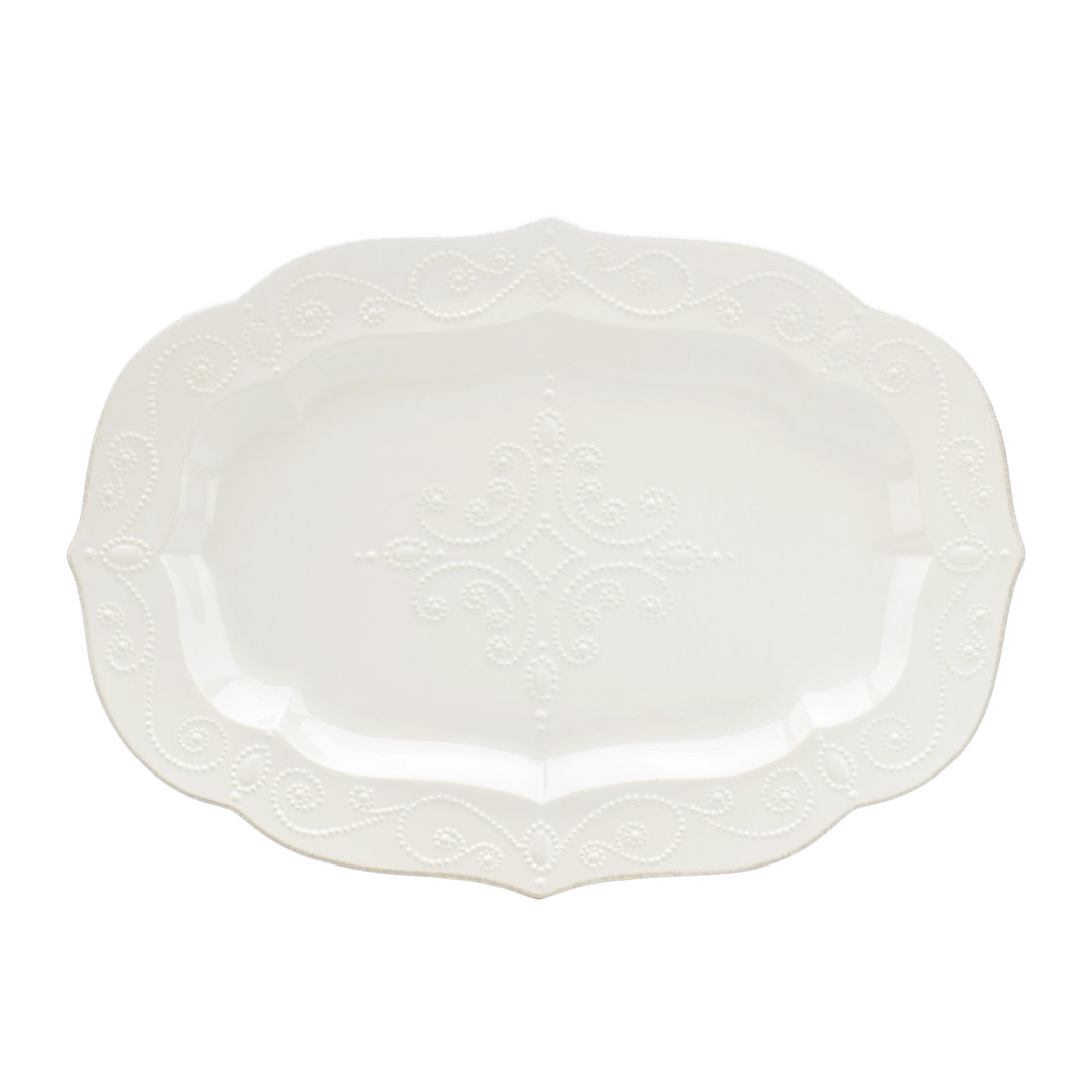 French Perle White Platter Lenox