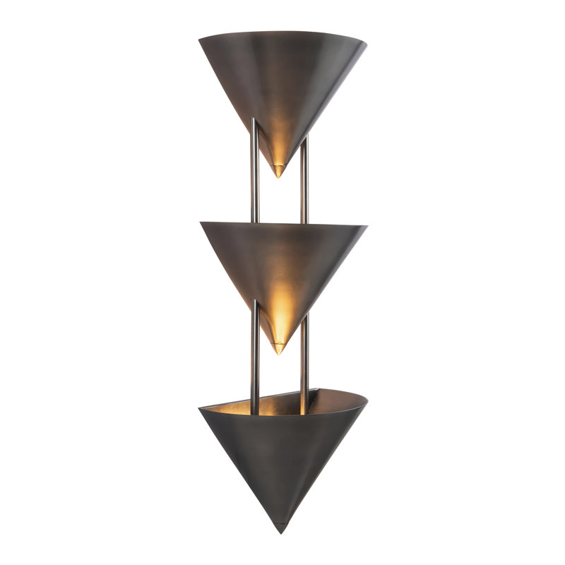 Versus 28-in Brass Wall Sconce, Silver