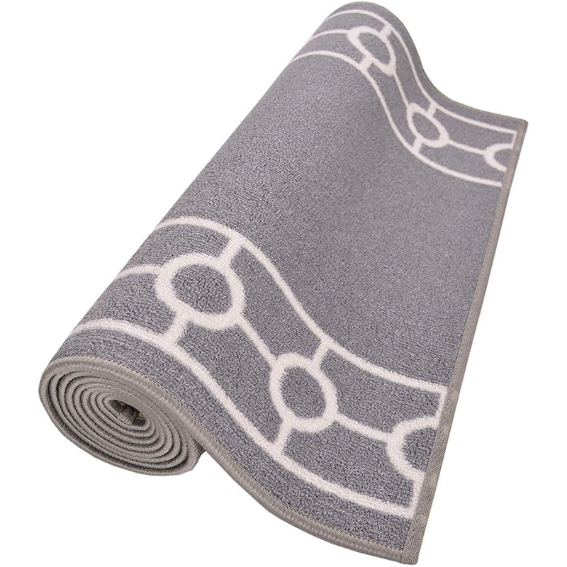 Tapis de couloir gris à taille basse sur mesure, Tapis de couloir 2 pi 2 po x 15 pi