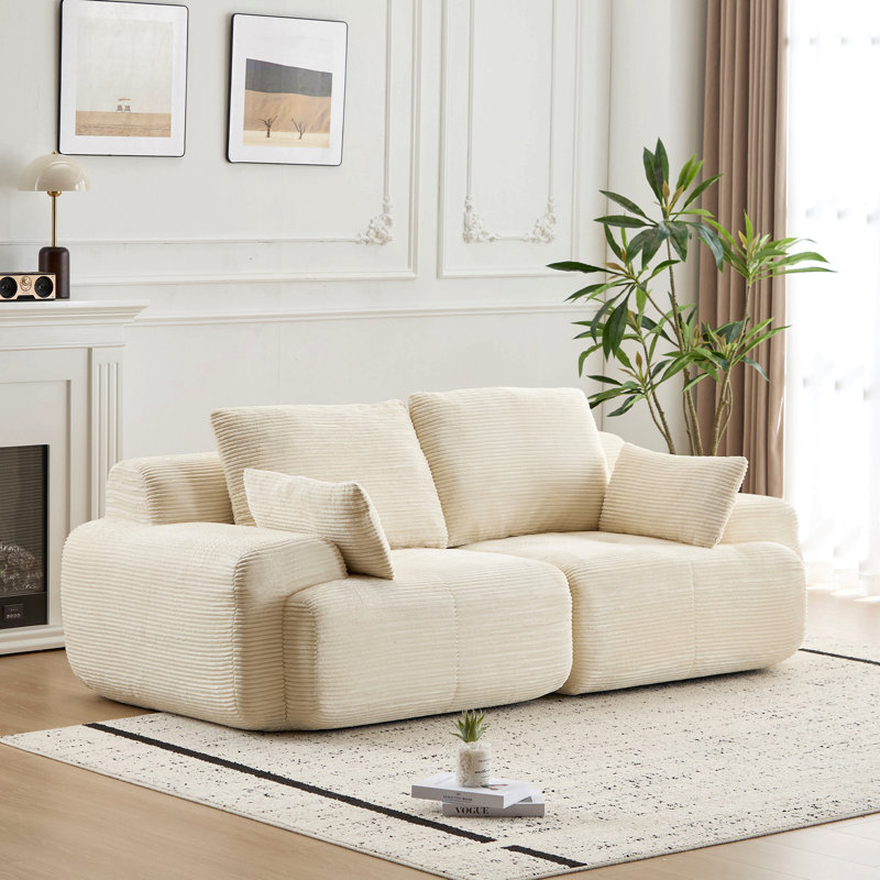 Canapé en mousse à mémoire de forme Corduroy, Beige