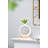 Round Vase,White/Gold