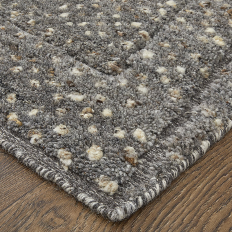 Dering Modern Polka Dots, Gray/Tan/Taupe Area Rug, Rectangle 5' x 8'