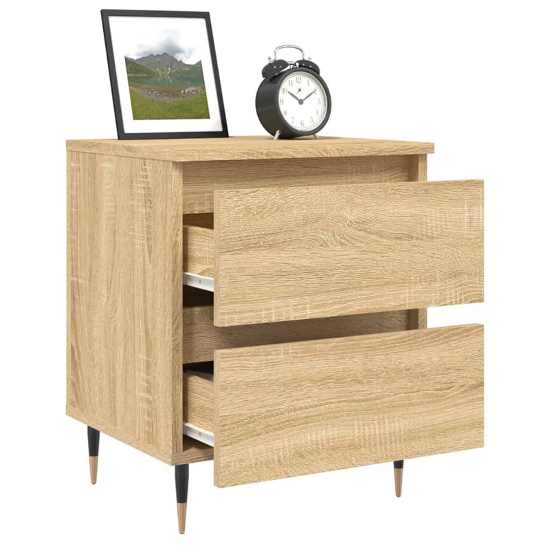 Solley 40cm W Iron Bedside Table, White, Individual