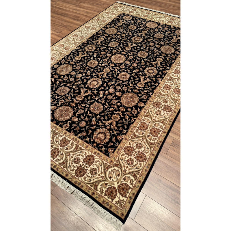 Tapis noir en laine noué à la main Original Original