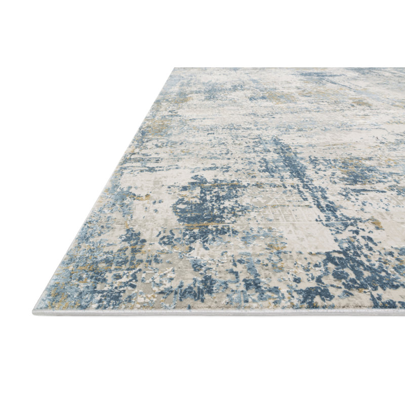 Jeffrey Viscose Abstract Indoor Rug, Rectangle 3'7" x 5'7"