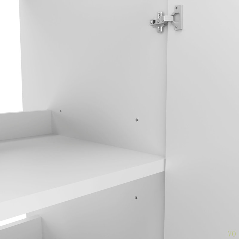 Meuble-lavabo de 24 po avec lavabo, meuble-lavabo pour petit espace, meuble-lavabo autoportant avec 2 armoires à fermeture douce