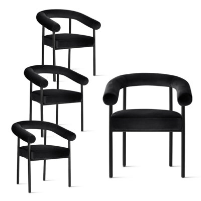 Velvet Upholstered Dining Armchairs