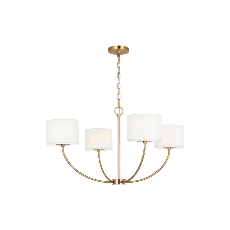 Tanyel 4-Light Chandelier, Burnished Brass