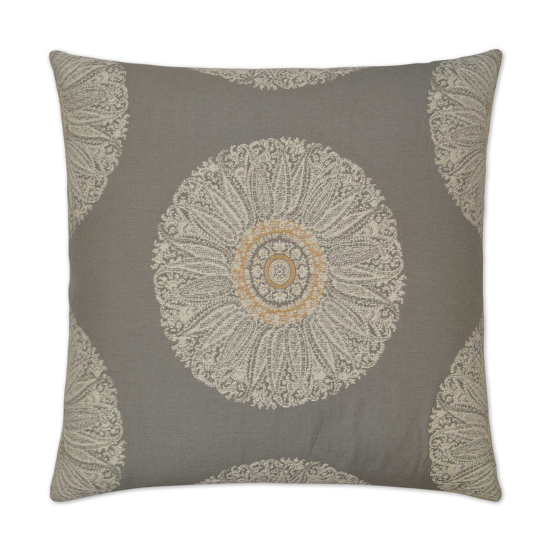Crillon Square Pillow Cover & Insert, Gray, 22"H x 22"W