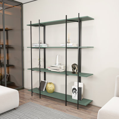 Moss 4-Tier Modern Bookcase Bookshelf Shelving Unit