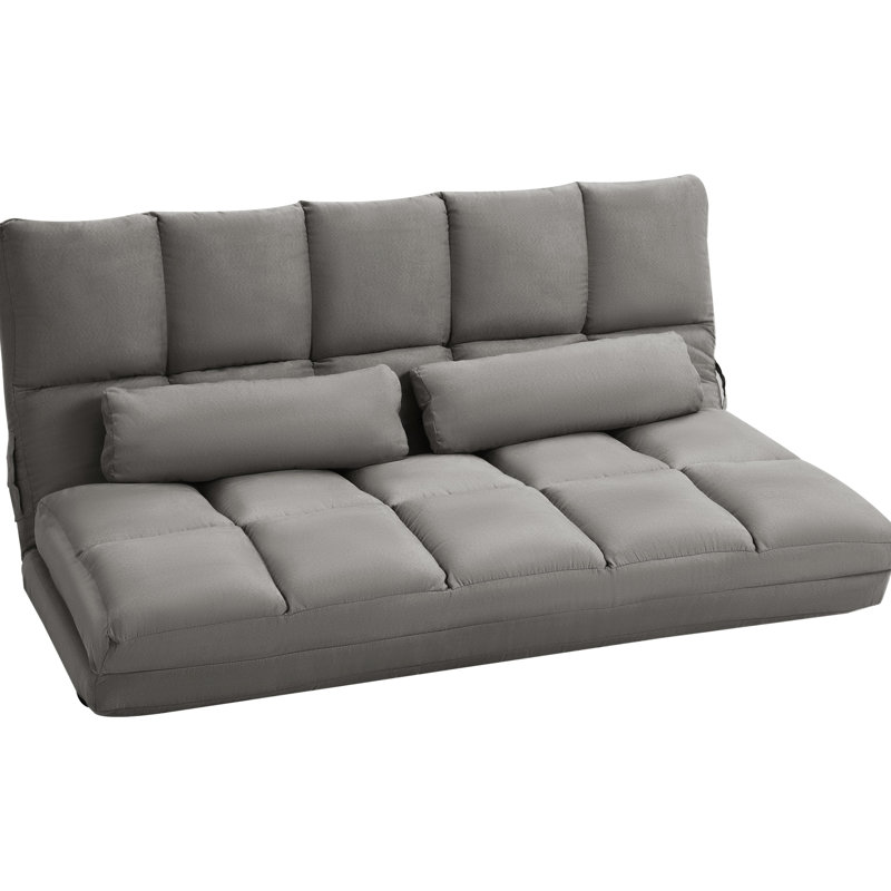 Chaise de lit pliante, gris foncé avec 2 coussins, chaise à structure solide, réglable et peu encombrante