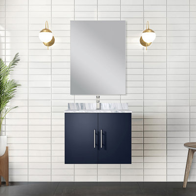 24 po X P 22 po D Meuble-lavabo avec comptoir en marbre de Carrare et robinet