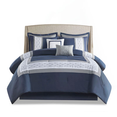 8 Piece Embroidered Comforter Set