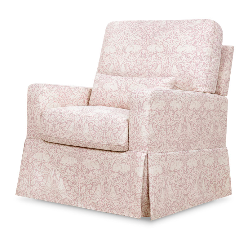 Morris & Co. x Namesake Crawford Pillowback Comfort Swivel Armchair, Pure Brer Rabbit in Rose