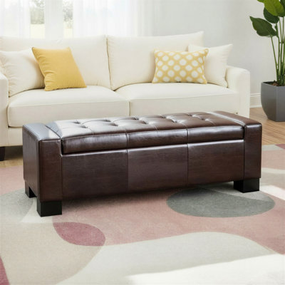 Merrin Faux Leather Ottoman