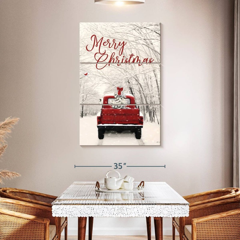 Camion de joyeux Noël rétro, H 45 po x l 28 po