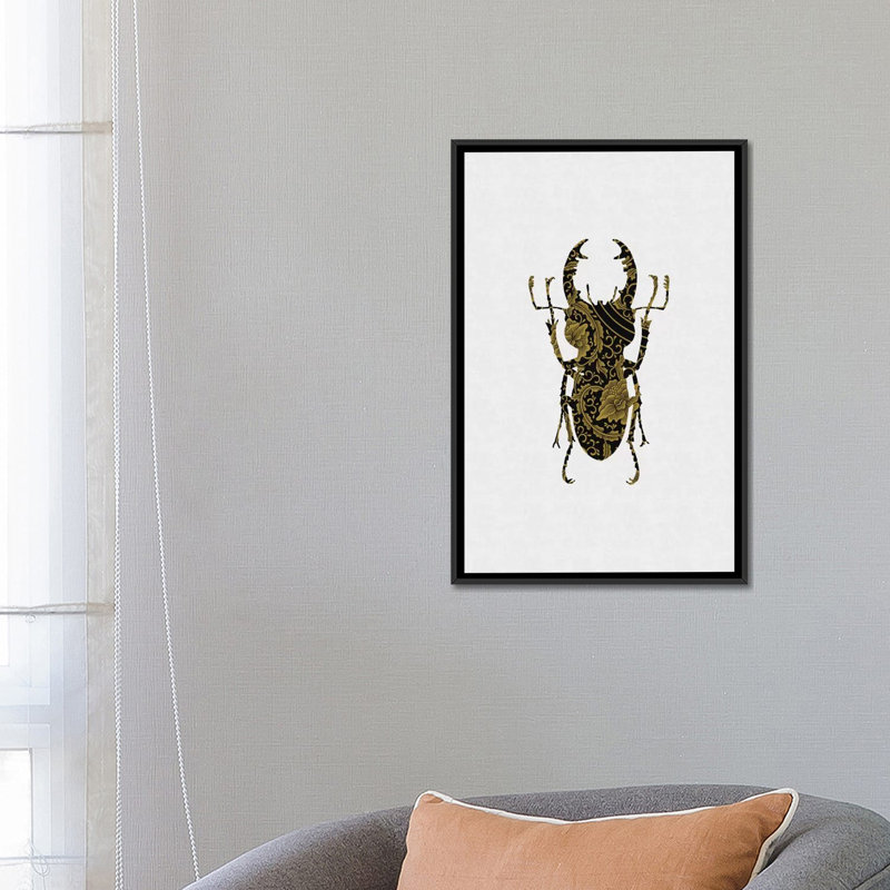 «Beetle III», impression sur toile, H 26 po x l 18 po x P 1,5 po, Toile avec cadre noir, Pas de tapis