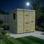 Total Sheds 5ft x 6ft Pent Garden Shed - Single Door - With Windows - Pressure Treated Timber - UK Manufactured