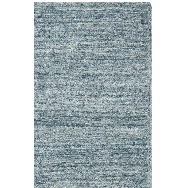 Moniz Hand Tufted Wool/Cotton & Other Fiber Solid Color Rug in Navy, Square 7'