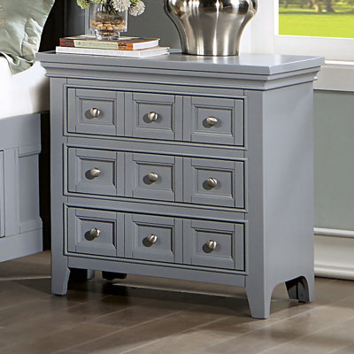 Table de chevet avec USB, gris