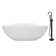 71'' x 35'' Freestanding Soaking Solid Surface Bathtub with Faucet