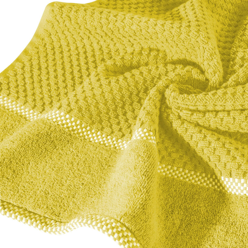 Liebhilde Midweight Jacquard Bath Towel, Mustard