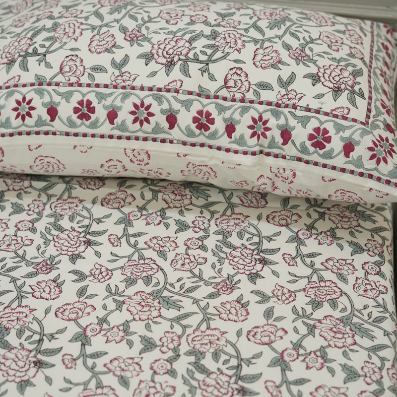 Fabdivine Pure Cotton Bedsheet Set – Handmade Bedsheet with Matching Pillow Covers – Premium Bedding, Mrignyani,