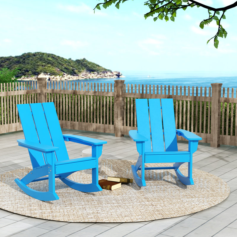 Joubert Outdoor Adirondack Set, Pacific Blue