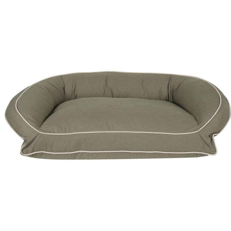 Classic Canvas Orthopedic Bolster with Contrast Cording, Sage, Large (48" W x 36" D x 14.5" H)