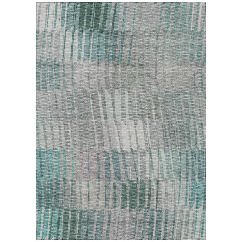Machine Washable Indoor/Outdoor Huseby ACN2271 Stripes Rug, Rectangle 2'6" x 3'10"