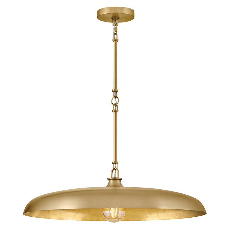 Sadie 1 - Light Steel Chandelier, Lacquered Brass, 8" H x 24" W x 24" D