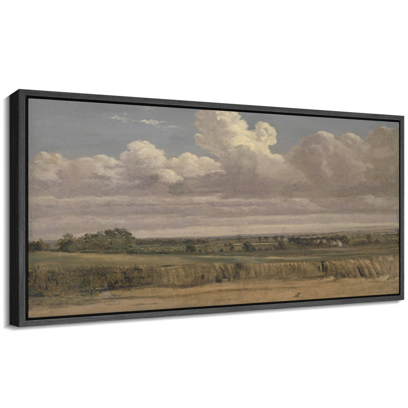 Paysage champêtre, horizon moderne, art moderne, H 30 po x l 60 po, Noir, noir, noir, noir