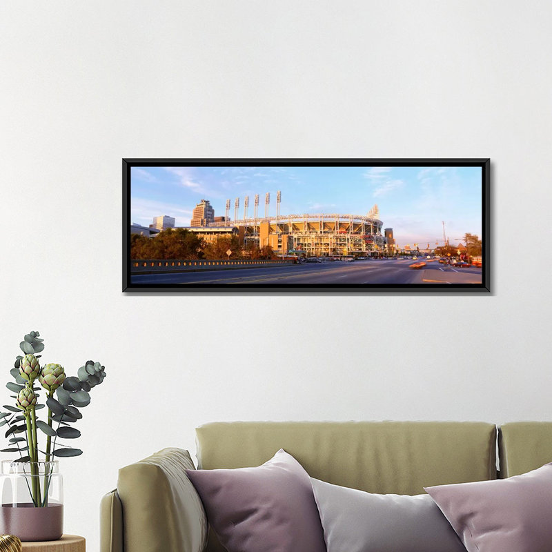 «Panoramic Baseball Stadium Jacobs Field», Cleveland, Ohio, reproduction de photo sur toile, H 24 po x l 72 po x P 1,5 po