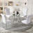 35" Round Glass Top Dining Table for 4 with Metal Base, for Kitchen and Small Spaces-586331512-582109181