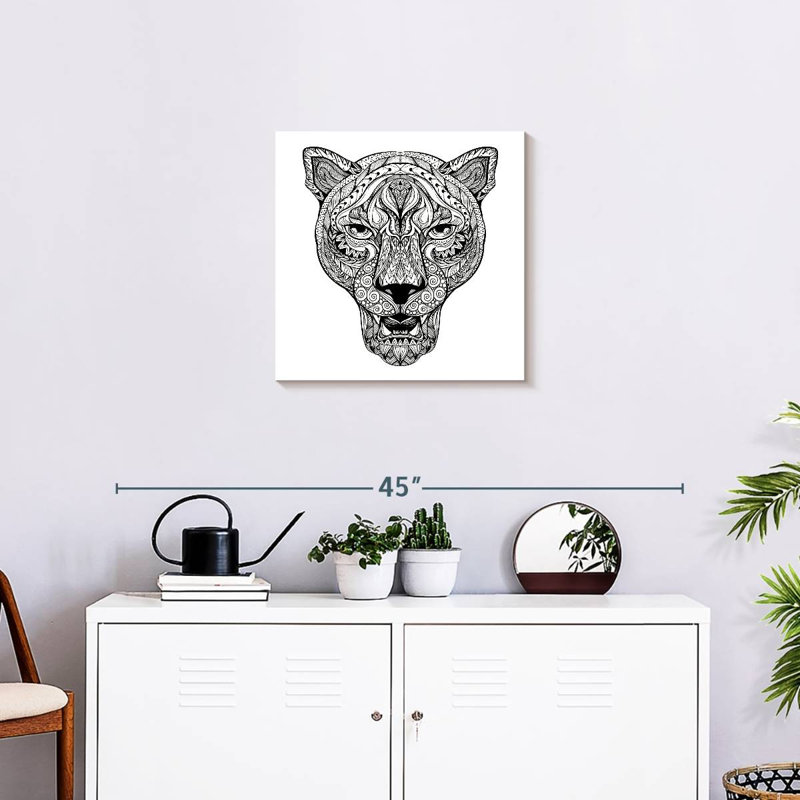 Brampt Panther Mandala, 20" H x 20" W