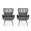 Fauteuil d'appoint Margo, rotin tissé brun, métal noir-126055860