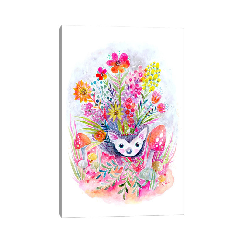 Hedgehog 1 Piece Wrapped Canvas Wall Art, 45.72 cm H x 30.48 cm W