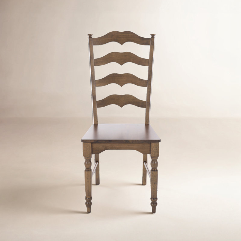 Visalia Tavin Ladder Back Side Chair, Dark Oak