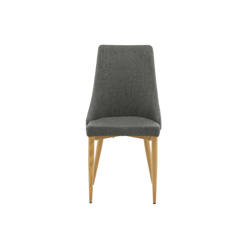 Upholstered Dining Chair, Dark Grey, Natural