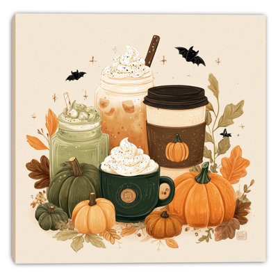 «Pumpkin Spice Coffee Delight», art mural sur toile tendue