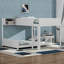 Lit superposé en bois double avec lit superposé double avec plateau de rangement intégré et échelle, avec support à lattes, aucun sommier nécessaire-133667932