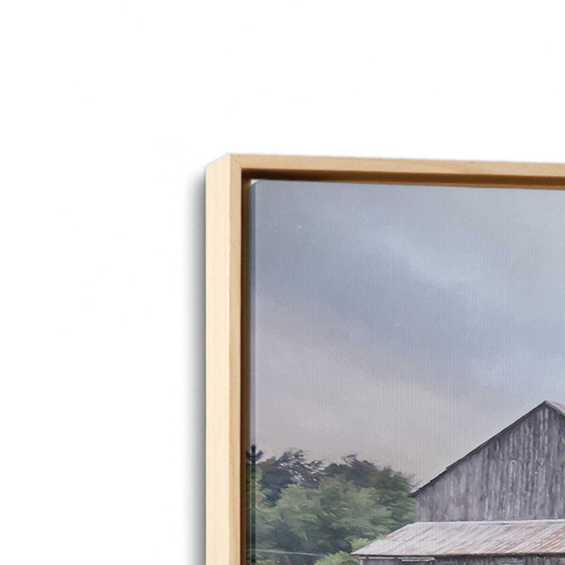 «Old Vermont Barn» par Lori Deiter, reproduction d'art, 40 W x 30 H, Tan, Framed Canvas