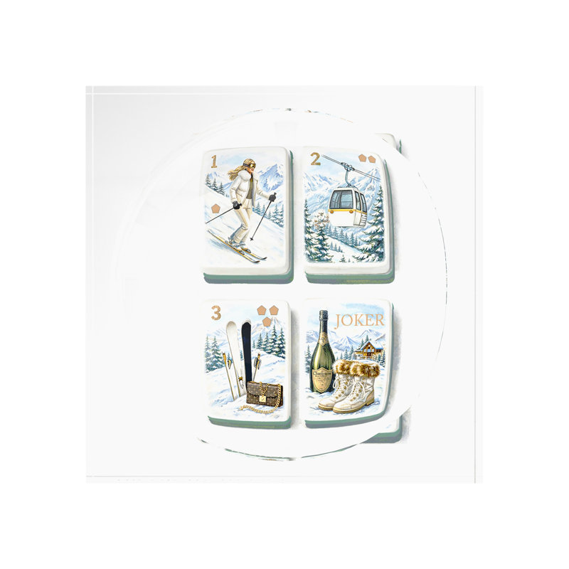 Mahjong Acrylic Decorative Tray, 6"W x 6"D x 2"H