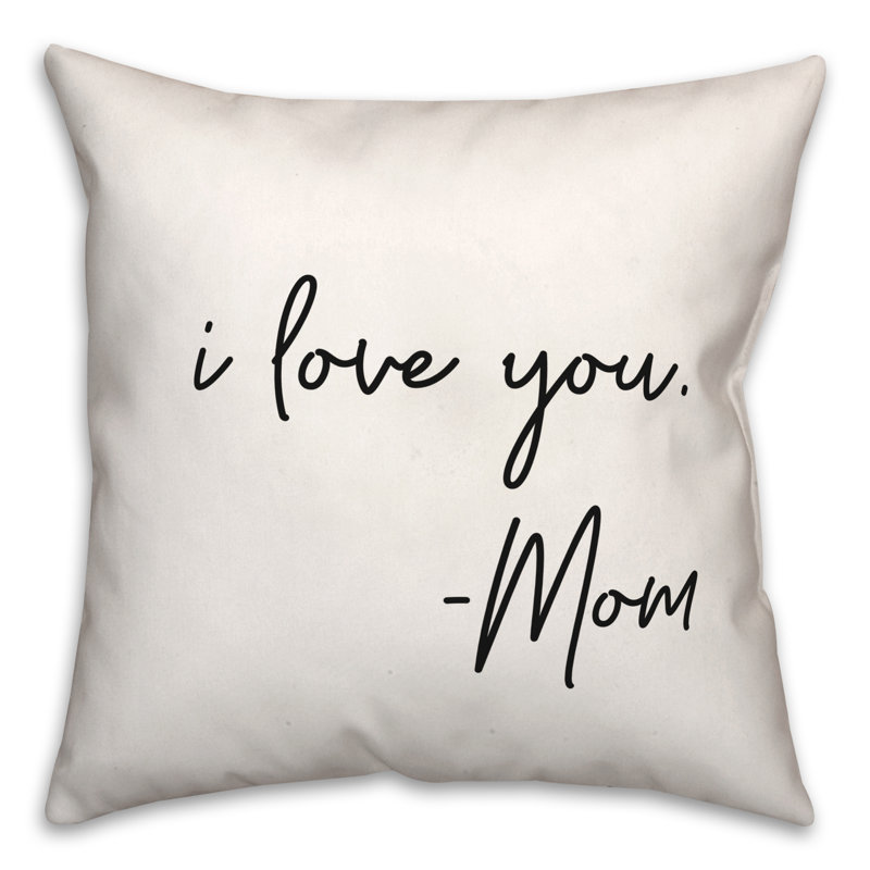 Coussin décoratif noir et blanc I Love You