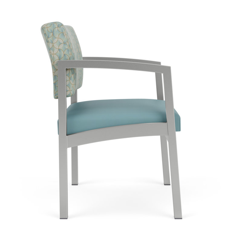Chaise d'invité en acier Lenox, Argent, Mousse de kaléidoscope - Sentry Channel