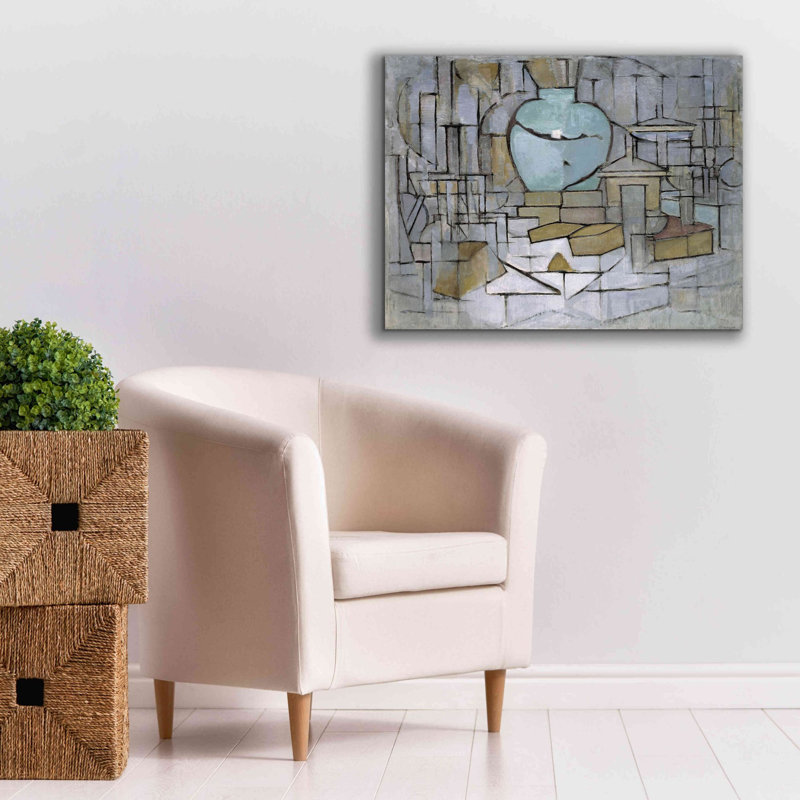 «Still Life with Gingerpot II, 1912» par Piet Mondrian, estampe numérique sur toile, H 26 po x l 34 po x P 1,5 po