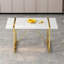Table de salle à manger rectangulaire Modern Glam ultrabrillante avec pieds géométriques en métal-1015117289