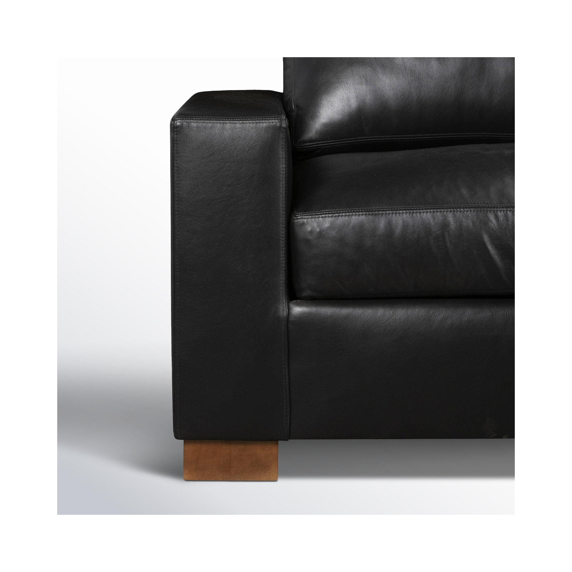 Jonie 115" Genuine Leather Corner Sectional, Revelation Midnight Genuine Leather
