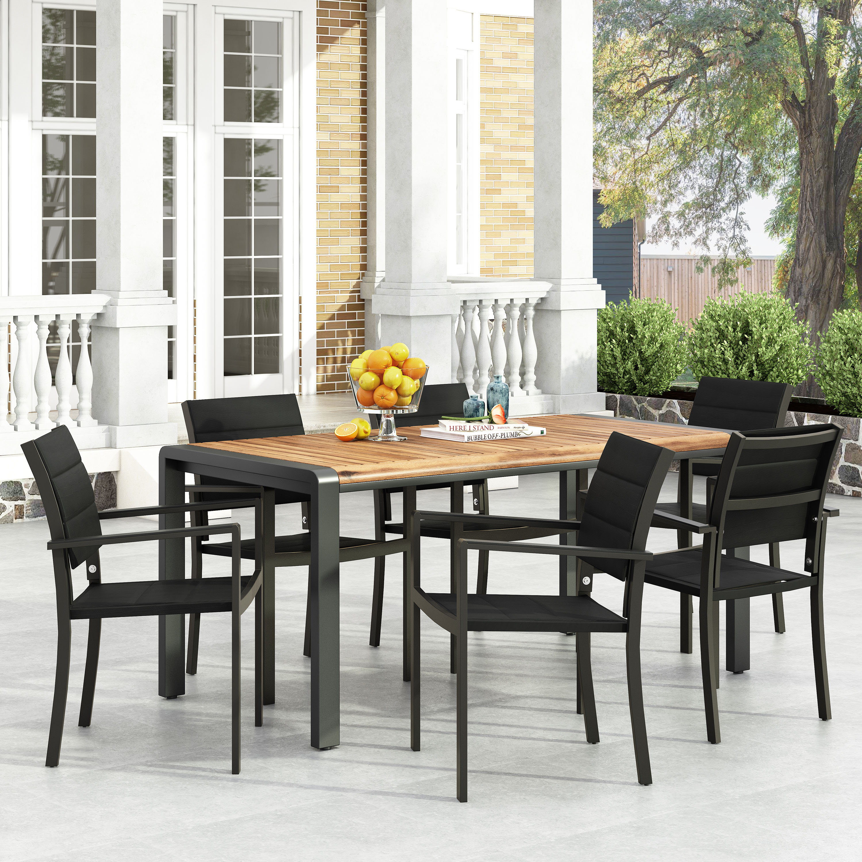 Ebern Designs 6 - Person Rectangular Outdoor Dining Set & Reviews | Wayfair