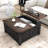 Farmhouse Coffee Table With Charging Station&Usb Ports, Lift Tabletop Central Table W/Large Hidden Space-688477389